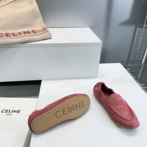 Celine Unisex Adam Loafer In Suede Calfskin-Pink 365167029C