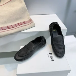 Celine Unisex Adam-Slip-On Loafer In Goatskin-Black 365165275C