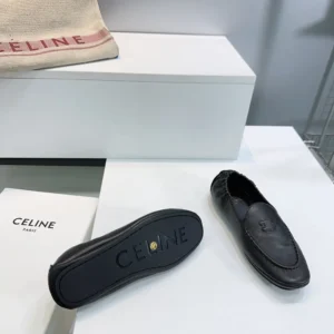 Celine Unisex Adam-Slip-On Loafer In Goatskin-Black 365165275C