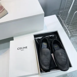 Celine Unisex Adam-Slip-On Loafer In Goatskin-Black 365165275C