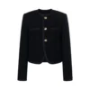 Celine Women Chasseur Jacket in Boucle Tweed-Black