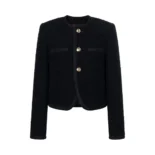 Celine Women Chasseur Jacket in Boucle Tweed-Black