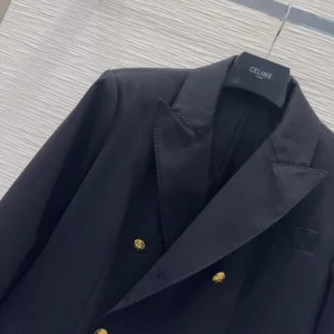Celine Women Colonne Blazer in Wool Gabardine RV15H650D