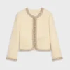 Celine Women Embroidered Chelsea Jacket in Silk Natté RV0OH0515