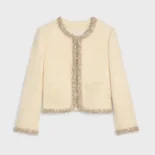 Celine Women Embroidered Chelsea Jacket in Silk Natté RV0OH0515
