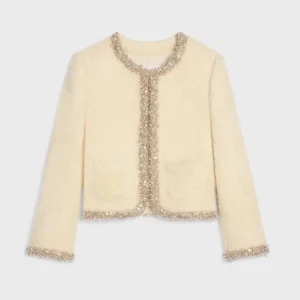 Celine Women Embroidered Chelsea Jacket in Silk Natté RV0OH0515