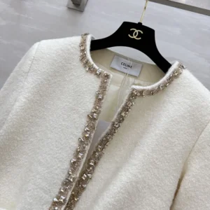 Celine Women Embroidered Chelsea Jacket in Silk Natté RV0OH0515