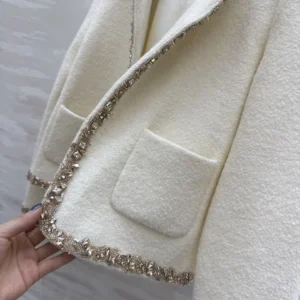 Celine Women Embroidered Chelsea Jacket in Silk Natté RV0OH0515