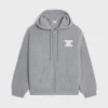 Celine Women Hooded Cardigan In Ribbed Wool-Grey RY0JF0ZTQ