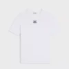 Celine Women Triomphe T-Shirt In Ribbed Cotton Jersey-White RX0IX1407