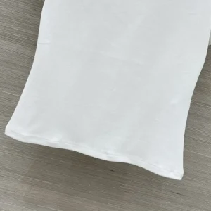 Celine Women Triomphe T-Shirt In Ribbed Cotton Jersey-White RX0IX1407