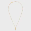 Celine Women Triomphe Twinkle Necklace in Strass and Brass with Gold Finish