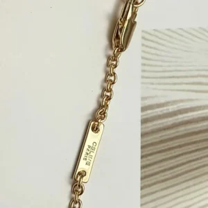 Celine Women Triomphe Twinkle Necklace in Strass and Brass with Gold Finish