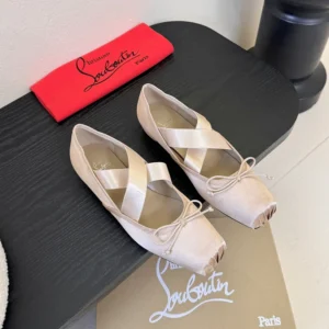 Christian Louboutin Women Cassiasticina Ballerinas Crepe Satin-Pink