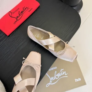 Christian Louboutin Women Cassiasticina Ballerinas Crepe Satin-Pink