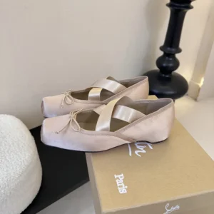 Christian Louboutin Women Cassiasticina Ballerinas Crepe Satin-Pink