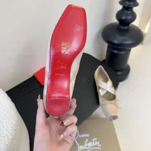 Christian Louboutin Women Cassiasticina Ballerinas Crepe Satin-Pink
