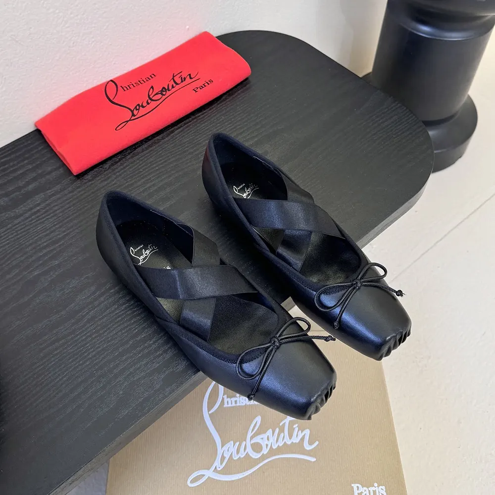 Christian Louboutin Women Cassiasticina Ballerinas Lamb Nappa Leather-Black