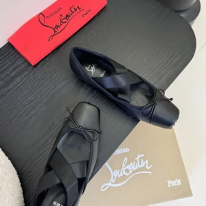 Christian Louboutin Women Cassiasticina Ballerinas Lamb Nappa Leather-Black