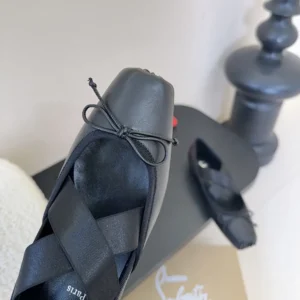 Christian Louboutin Women Cassiasticina Ballerinas Lamb Nappa Leather-Black