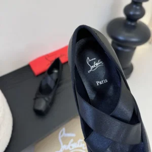 Christian Louboutin Women Cassiasticina Ballerinas Lamb Nappa Leather-Black