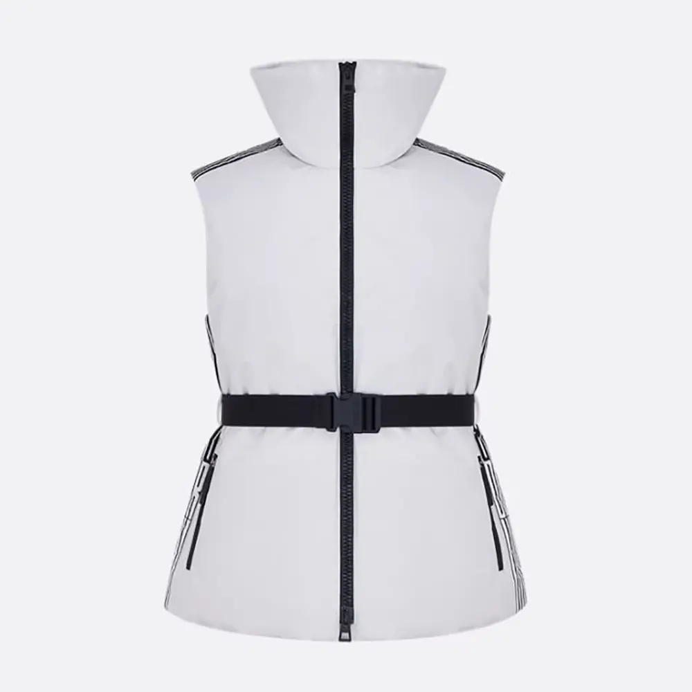 Dior Men DiorAlps Belted Puffer Vest White Padded Technical Taffeta 547C71A2304