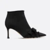 Dior Women Adiorable Pump Black Fringed Grosgrain Ankle Boots