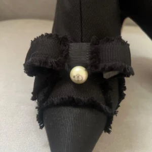 Dior Women Adiorable Pump Black Fringed Grosgrain Ankle Boots