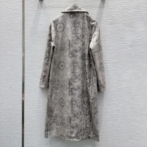 Dior Women Coat Beige Dior Barocco Cotton Mohair and Wool Blend 617M47A2402