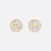 Dior Women D-Luck Stud Earrings Gold-Finish Metal and White Mother-of-Pearl