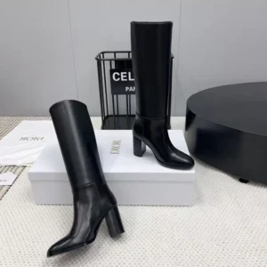 Dior Women D-Town Heeled Boot Black Supple Calfskin KCT051VSO