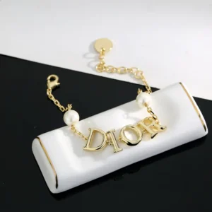 Dior Women Dio(r)evolution Bracelet Gold-Finish Metal and White Resin Pearls