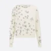 Dior Women Embroidered Sweater White Alpaca, Cashmere and Silk Knit