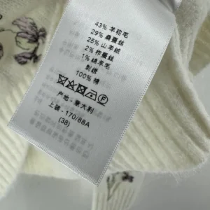 Dior Women Embroidered Sweater White Alpaca Cashmere and Silk Knit
