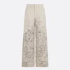 Dior Women Flared Jeans Beige Dior Barocco Cotton-Linen Denim 612P24A3191