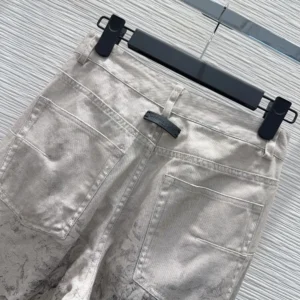 Dior Women Flared Jeans Beige Dior Barocco Cotton-Linen Denim 612P24A3191Dior Women Flared Jeans Beige Dior Barocco Cotton-Linen Denim 612P24A3191