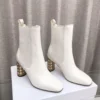 Dior Women Icon Heeled Ankle Boot White Calfskin