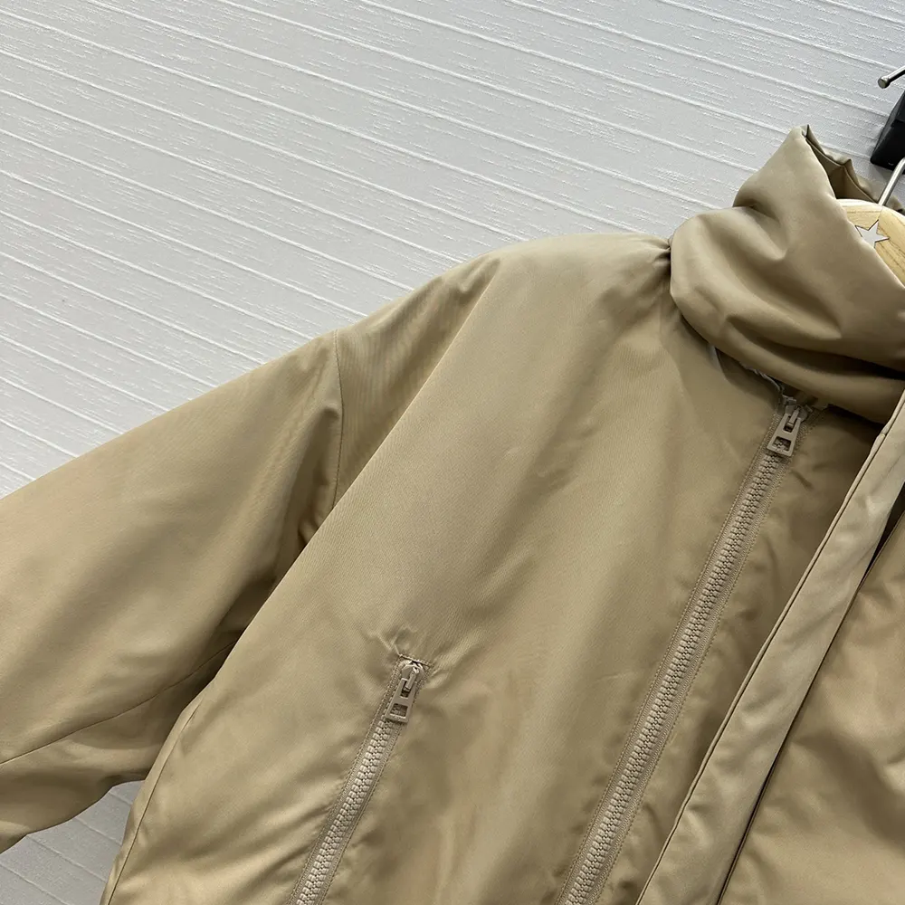 Dior Women Jacket with Scarf Collar Beige Padded Silk Faille 617C46A6540 5 Dior Women Jacket with Scarf Collar Beige Padded Silk Faille 617C46A6540