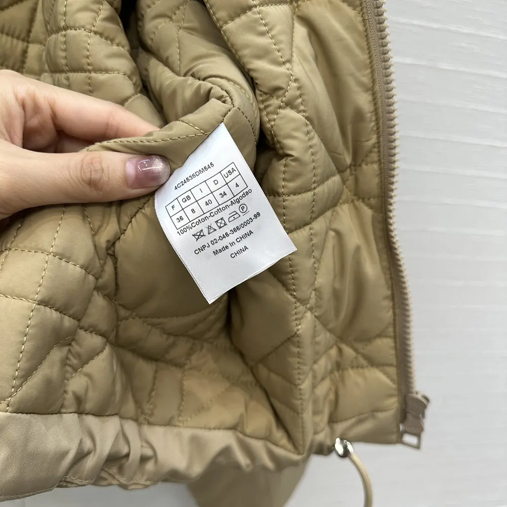 Dior Women Jacket with Scarf Collar Beige Padded Silk Faille 617C46A6540 10 Dior Women Jacket with Scarf Collar Beige Padded Silk Faille 617C46A6540