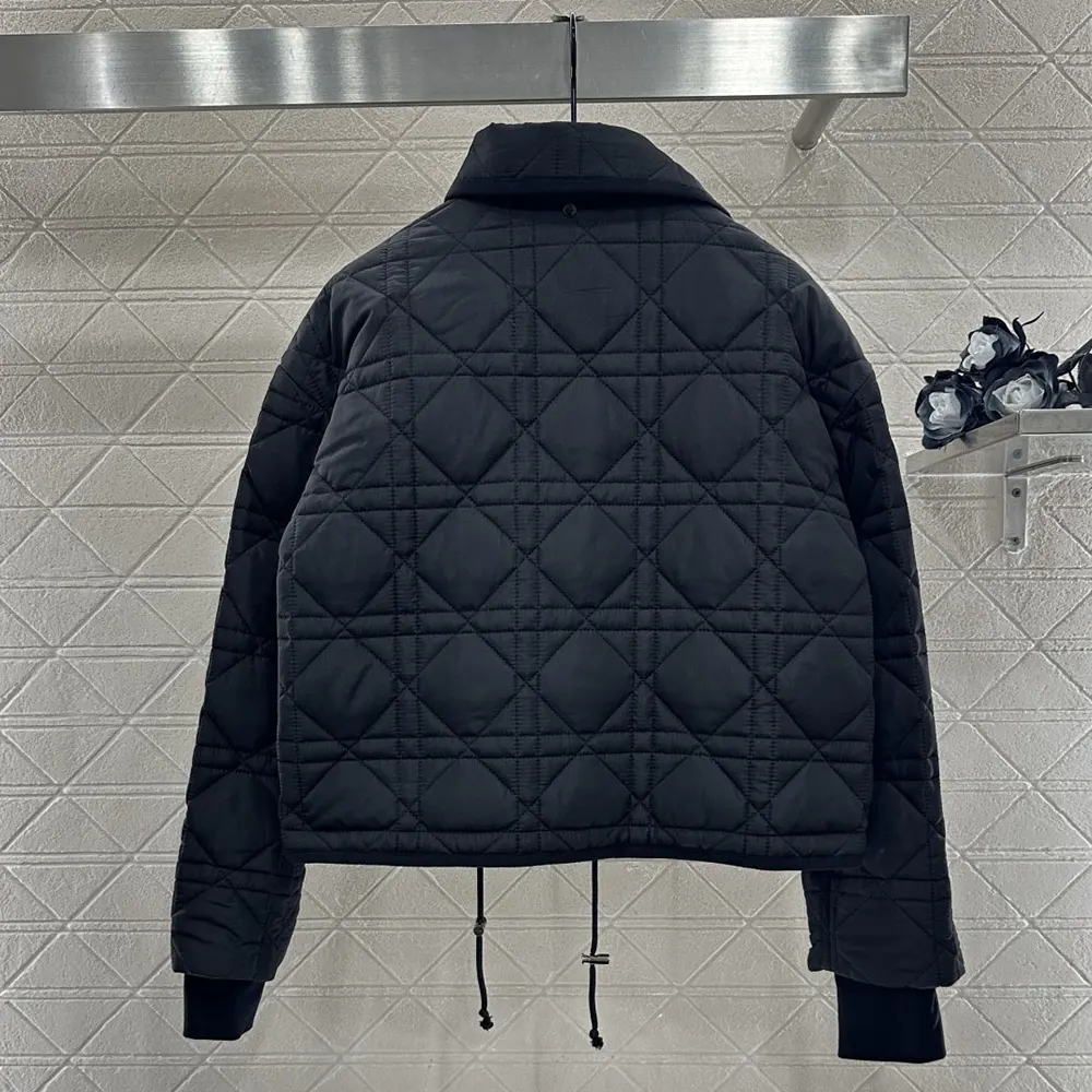 Dior Men Macrocannage Coat with Scarf Collar Black Quilted Technical Taffeta 4 Dior Women Macrocannage Coat with Scarf Collar Black Quilted Technical Taffeta