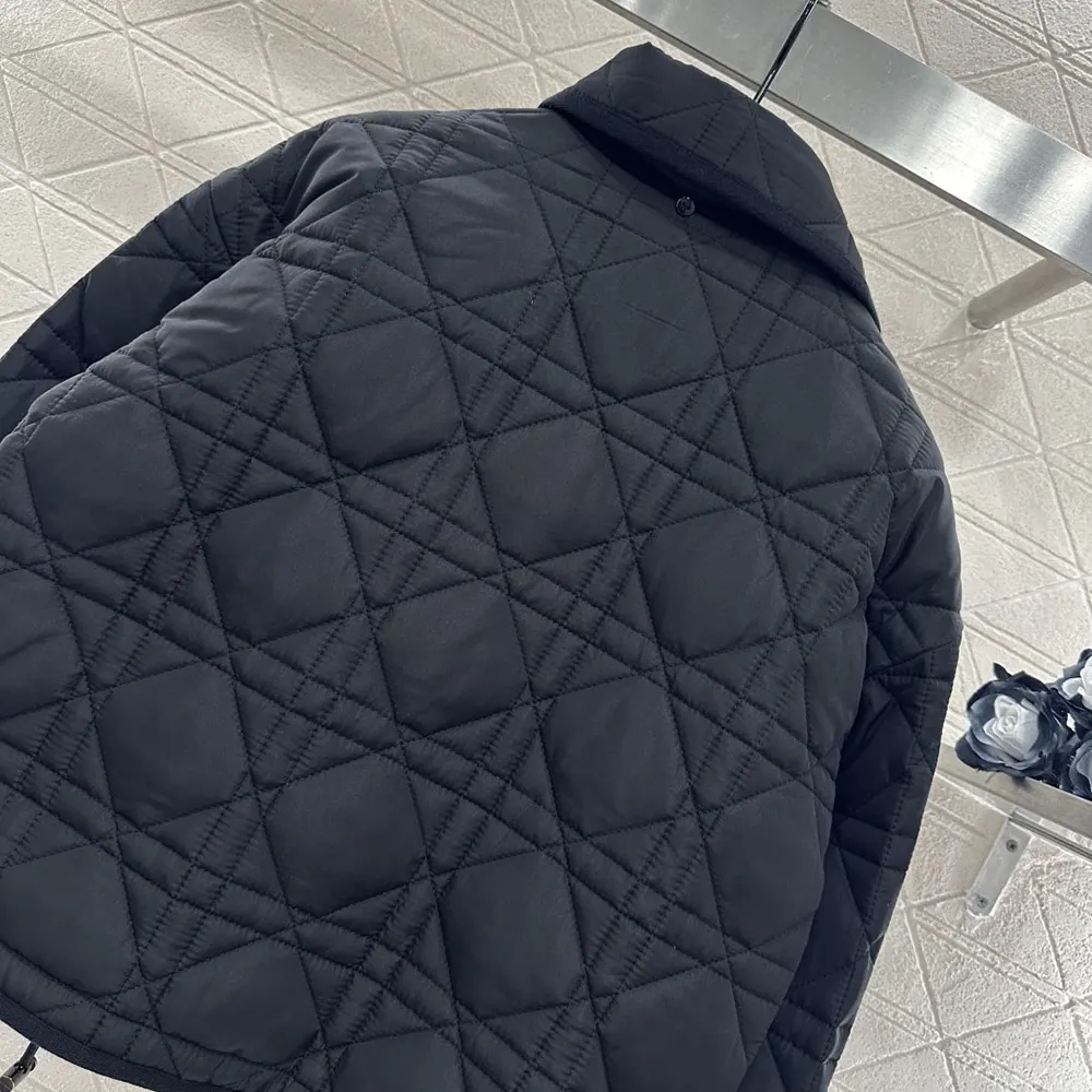 Dior Men Macrocannage Coat with Scarf Collar Black Quilted Technical Taffeta 6 Dior Women Macrocannage Coat with Scarf Collar Black Quilted Technical Taffeta