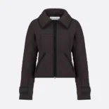 Dior Women Macrocannage Fitted Jacket Black Quilted Technical Taffeta