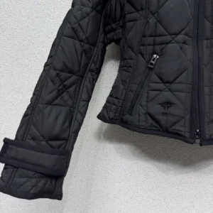 Dior Women Macrocannage Fitted Jacket Black Quilted Technical Taffeta