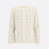 Dior Women Macrocannage Regular-Fit Jacket White and Gold-Tone Wool-Blend Tweed