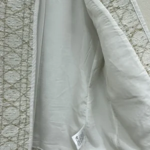 Dior Women Macrocannage Regular-Fit Jacket White and Gold-Tone Wool-Blend Tweed