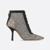 Dior Women Naughtily-D Heeled Ankle Boot Transparent Mesh-Black