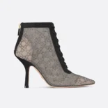Dior Women Naughtily-D Heeled Ankle Boot Transparent Mesh-Black