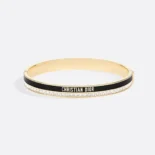 Dior Women Night Code Bangle Gold-Finish Metal White Crystals and Black Lacquer