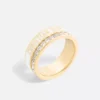 Dior Women Night Code Ring Gold-Finish Metal White Crystals and White Lacquer 6 Dior Women Night Code Ring Gold-Finish Metal White Crystals and White Lacquer