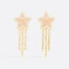 Dior Women Petit CD Lucky Baroque Earrings Gold-Finish Metal Silver-Tone Crystals